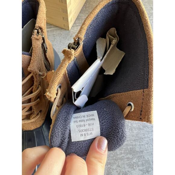 SPERRY Saltwater Duck Boots Waterproof Rubber Bootie Leather Classic 8 8M - Picture 9 of 11